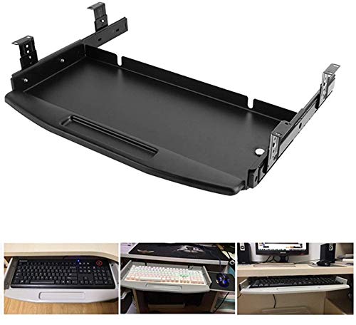 Ausziehbare Tastaturschublade mit kugelgelagerten Schienen und Stiftschlitz in der Tastaturablage unter dem Schreibtisch, ideal für mehr Komfort und nutzbaren Platz auf dem Schreibtisch von CQLXZ
