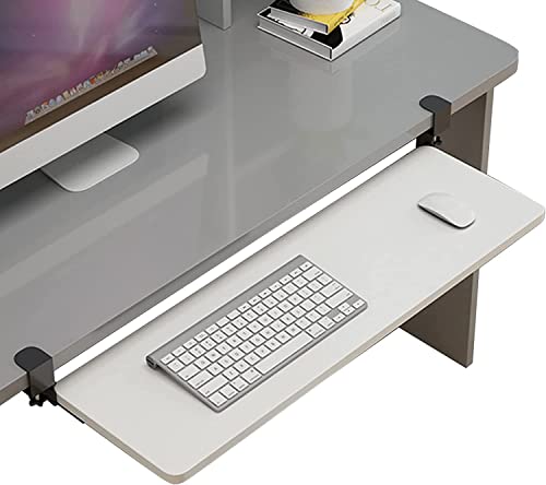 Computer-Schreibtischverlängerung – verstellbare Desktop-Klemm-Tastaturablage – ergonomische verschiebbare Tastaturschublade – Desktop-Erweiterungsregal (Farbe: A, Größe: 650 x 250 mm (26 x 10 Zoll) von CQLXZ