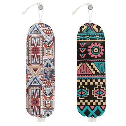 2 Stück Retro Boho Plastiktütenhalter, Wandhalterung, Lebensmitteltütenhalter für Plastiktüten, abstrakte Kunst, Bauernhaus, Küche, Speisekammer, Dekoration, wiederverwendbare Einkaufstaschen 2 Stück Retro Boho Plastiktütenhalter, Wandhalterung, Lebensmitteltütenhalter für Plastiktüten, abstrakte Kunst, Bauernhaus, Küche, Speisekammer, Dekoration, wiederverwendbare Einkaufstaschen von CQM
