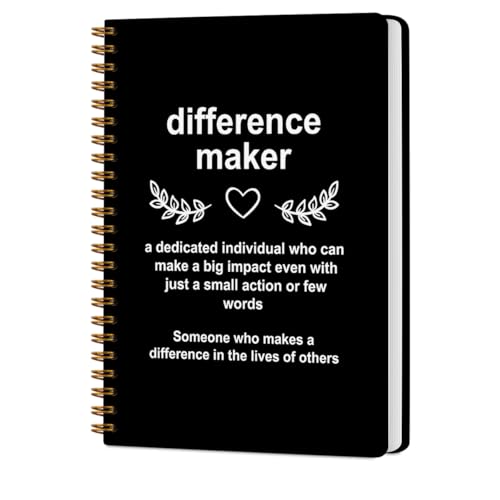 CQM Difference Maker Gift Hardcover Spiral Notebooks, Difference Maker Definition A5 Composition Notebook College Ruled, Thank You Gifts for Women Men Teacher Nurse Coworkers, Journal for Writing von CQM