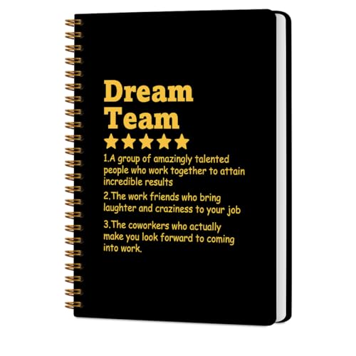 CQM Dream Team Definition Gold Hardcover Spiral Notebooks for Work, Notebook College Ruled, Team Gifts for Employees Colleague Work Bestie Friend, Notepads Lined Travel Planner Journal for Writing CQM Dream Team Definition Gold Hardcover Spiral Notebooks for Work, Notebook College Ruled, Team Gifts for Employees Colleague Work Bestie Friend, Notepads Lined Travel Planner Journal for Writing von CQM