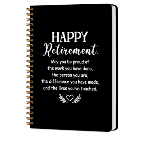 CQM Happy Retirement Hardcover Spiral Notebooks, Coworker Leaving Gifts Notebook College Ruled, Retirement Gifts for Women Men Colleagues Boss, Notepads Lined Travel Planner, Journal for Writing CQM Happy Retirement Hardcover Spiral Notebooks, Coworker Leaving Gifts Notebook College Ruled, Retirement Gifts for Women Men Colleagues Boss, Notepads Lined Travel Planner, Journal for Writing von CQM