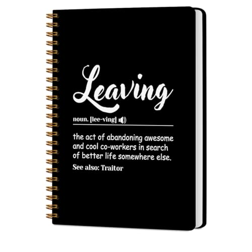 CQM Leaving Definition Hardcover Spiral Notebooks for Work, Farewell Gifts for Coworker Colleague, Notebook College Ruled, New Job Gifts for Coworker, Journal for Writing Note Taking von CQM