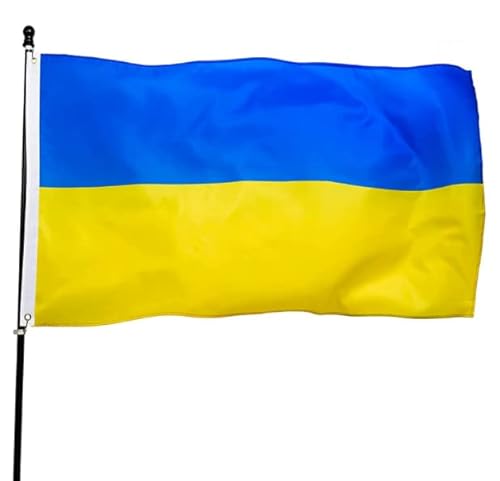 4 Stück ukrainische doppelseitige Flaggen, 150 x 90 cm Flaggendekoration, 14 x 21 cm mit einer kleinen Flagge, das Paradeland unterstützt das Fan Rallye-Event von CQQNIU