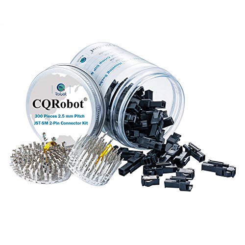 CQRobot 300 Pieces 2.54mm Pitch JST - SM JST Connector Kit. 2.54mm Pitch Male and Female Pin Header, JST SM - 2 Pin Housing JST Adapter Cable Connector Socket Male and Female, Crimp DIP Kit.(50 Set) von CQRobot