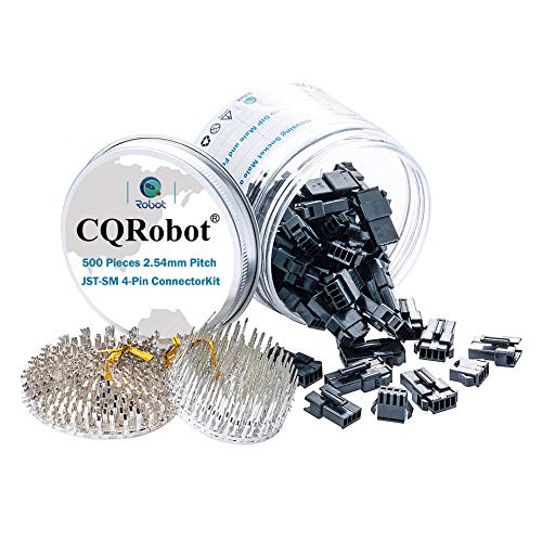 CQRobot 500 Pieces 2.54mm Pitch JST - SM JST Connector Kit. 2.54mm Pitch Male and Female Pin Header, JST SM - 4 Pin Housing JST Adapter Cable Connector Socket Male and Female, Crimp DIP Kit.(50 Set) von CQRobot