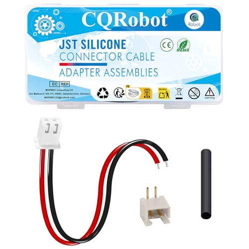 CQRobot JST 2,54mm XH SMD 2-polig 22AWG Elektronisches Computer-Silikon-Buchsenanschlusskabel 21cm, Beiger IC Männlicher Stecker, Schrumpfschlauch. 25Sätze/75Stück Kabel-zu-Platine-Adapterbaugruppen. von CQRobot