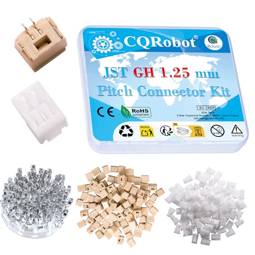 CQRobot JST GH 1,25 mm Tonhöhe 2-Polige Elektronischer Steckverbinder IC Männlich Stecker, Weiblich Buchsengehäuse und T-Crimp-Klemme. 100 Sätze / 400 Teile Kabel-zu-Platine-Adapterkabelbaugruppe. von CQRobot
