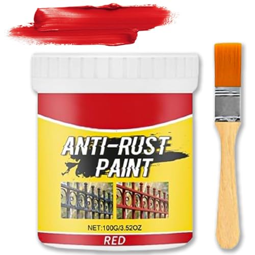 CQSVUJ Anti-rust paint for metal,Rust Renovator- Rust Remover for Metal,Water-Based Metal Rust Remover,Rust Conversion Agent for All Metals (Red) von CQSVUJ