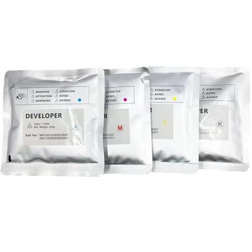 CQadsDyrx 1PCS 225G Entwicklerpulverbeutel kompatibel mit MPC2030 MPC2050 MPC2051 MPC2530 MPC2550 MPC2551 Drucker(CMYK) von CQadsDyrx