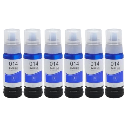 CQadsDyrx 70 ml Farbstofftinte Nachfüllkompatibel mit 013 014 011 012 114 115 552 L8160 L8168 L8188 L8050 ET-8500 ET-8550 L8180 Drucker(C-6pcs) von CQadsDyrx