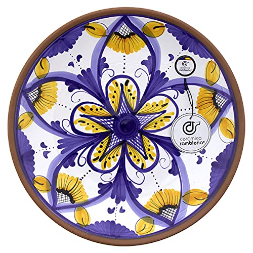 CERÀMICA RAMBLEÑA | Dekorativer Wandteller | Keramischer Wandteller | Wandteller - Modell D41 | 100% Handdekoriert | 28x28x4.5 cm von CR CERAMICA RAMBLEÑA
