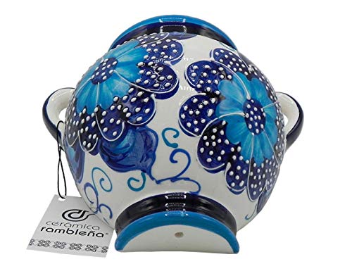 CERÁMICA RAMBLEÑA | Hängender Blumentopf | Hängender Tontopf | Wandtopf | Modell 08 | 100% handdekoriert | 17x15x12 cm von CR CERAMICA RAMBLEÑA