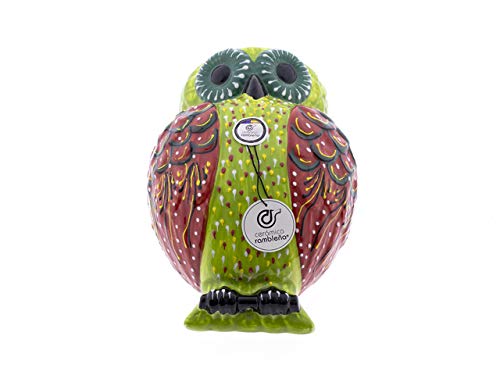 CERÁMICA RAMBLEÑA | Hängetopf Eule | Hängende Tontöpfe | Wandtopf mit Eule - Modell 25 | 100% handdekoriert | 18x27x14 cm von CR CERAMICA RAMBLEÑA