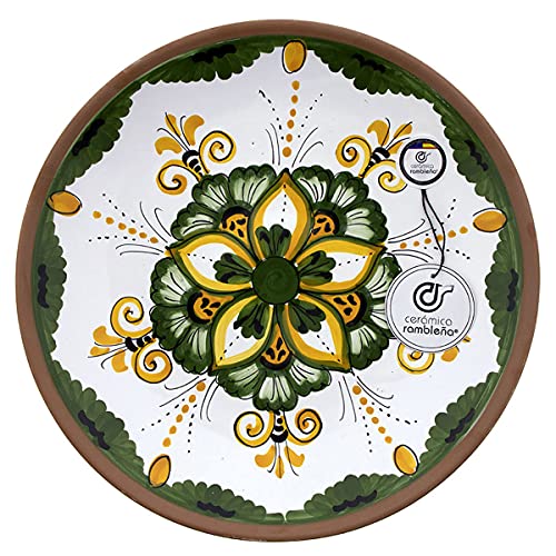 CERÁMICA RAMBLEÑA | Wandteller aus Keramik | Wandteller | Wandteller - Modell D42 | 100% handdekoriert | 21x21x2.5 cm von CR CERAMICA RAMBLEÑA
