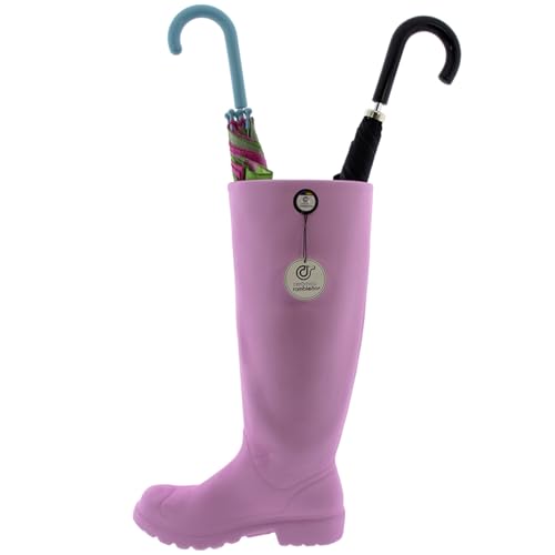 Keramik RAMBLEÑA | Schirmständer Amazon | Original Schirmständer | Schirmständer Keramik | Schirmständer Stiefel verziert hellrosa Modell 12 | 30 x 14 x 46 cm von CR CERAMICA RAMBLEÑA