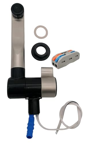 CR-MOESANCO® Set Kaltwasser Wasserhahn + elektrischer Anschluss für Wohnmobil Boot mit Schalter 12V (Nikel Gold) von CR-MOESANCO