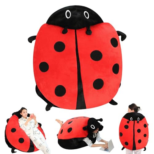 CRADMPAT Big Bug Pillow Marienkäfer, Marienkäfer Kissen Zum Anziehen, Niedliches Käfer Plüschkissen,Tragbar Marienkäfer Kleidung Marienkäferkissen, Dekorative Kissen für Cosplay Eltern Kind lustig von CRADMPAT