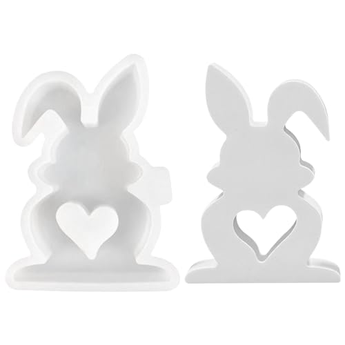 Ostern Kaninchen Silikonformen Gießformen, 3D Kaninchen Kerze Silikonform Gips, Ostern Hase Gießformen Silikon, Osterhase Beton zum Gießen, Silikon Gießform for Gips für Oster DIY Geschenke von CRADMPAT