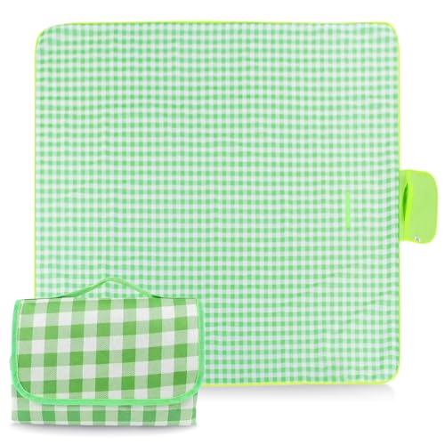 Picknickdecke,Outdoor Campingdecke Wasserdicht,Tragbarer Picknick Decke mit Wasserdichter Rückseite,Picnic Blanket mit Tragegriff Faltbare,Stranddecke kann 4-6 Personen aufnehmen für Picknick,Reise von CRADMPAT