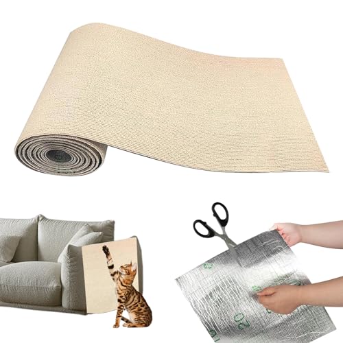 Selbstklebend Kratzmatte Katze, Selbstklebend Kratzteppich Katze Wand, Kratzbrett Katzen, Kratzwand Katzenkratzbretter, DIY Trimmbarer Teppich Matte Pad Katzenkratzbretter für Schützt Teppiche Sofa von CRADMPAT