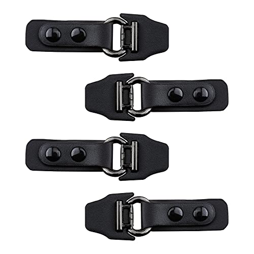 CRAFFANCY 4 Paar Schwarze Metall-Leder-Verschlüsse, Lederverschluss, Clip-Halter, Schnalle, Clip, Cardigan-Clips für Kleidung, Accessoires, Nähhaken, DIY Handwerk (Stil 3) von CRAFFANCY
