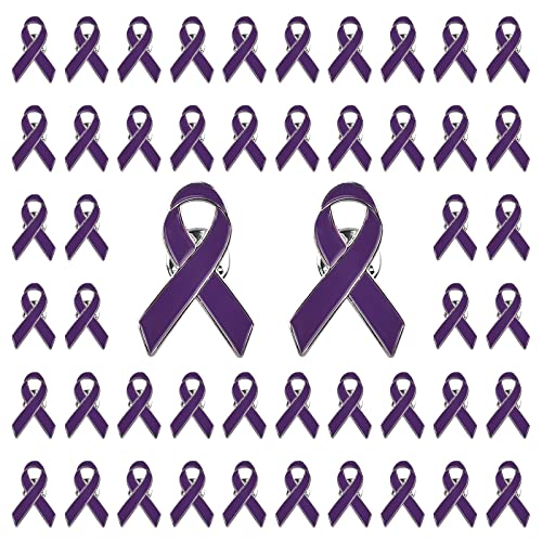 CRAFFANCY 50 Stück silberfarbene Bandnadeln, häusliche Gewalt, Lupus, Alzheimer, Bauchspeicheldrüsenkrebs von CRAFFANCY
