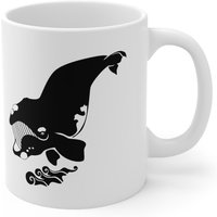 Wal Strandbecher, Sea Life Ocean Animal Kunstdruck Glattwal, Beach Bum Kaffeetasse, Meeresbiologie Geschenke, 11 Unzen Keramikbecher von CRAFTHAIN