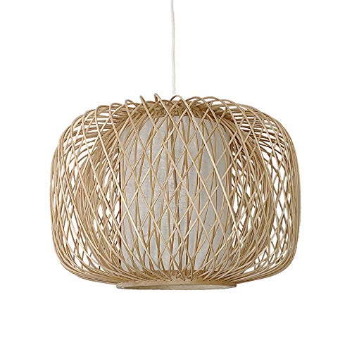 CRAFTIV Bambus Lampe | Handmade Lampenschirm Deckenlampe Boho-Style | Farbe Natur (H 21cm x Ø 30cm) von CRAFTIV