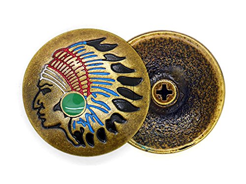 craftmemore 1–1/20,3 cm Silber oder Bronze Concho Indian Head mit Kunstleder Türkis Schraubverschluss Gaur Rodeo Cowboy Lederwaren Verzierung 2 Stück 1 1/8 inches bronze craftmemore 1–1/20,3 cm Silber oder Bronze Concho Indian Head mit Kunstleder Türkis Schraubverschluss Gaur Rodeo Cowboy Lederwaren Verzierung 2 Stück 1 1/8 inches bronze von CRAFTMEMORE