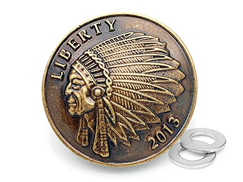 craftmemore 1–3/20,3 cm Indian Head Schraubverschluss Conchos Gaur Rodeo Cowboy Lederwaren Verzierung 2 Stück 1 3/8 inches bronze von CRAFTMEMORE