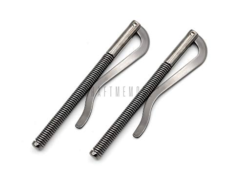 craftmemore in 4 Farben Spring Clip für Clip Wallet Lederwaren Zubehör 2 Stück 80 mm gunmetal von CRAFTMEMORE