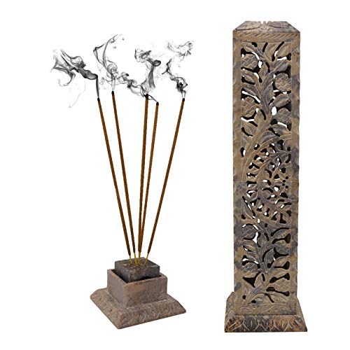 CRAFTSTRIBE Seifenstein-Räucherstäbchen-Halter-Turm-Langer Blumenbrenner-Ash-Catcher Joss-Stick CRAFTSTRIBE Seifenstein-Räucherstäbchen-Halter-Turm-Langer Blumenbrenner-Ash-Catcher Joss-Stick von CRAFTSTRIBE