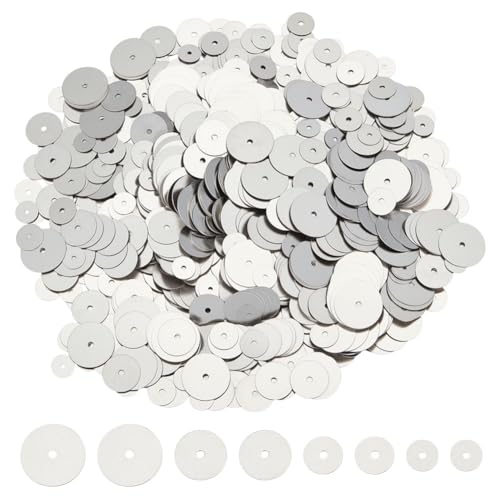 CRAFTYMELODY 1000 Stück 4 Stile Edelstahl Flache Runde Abstandsperlen Heishi Perlen 5/6/8/10mm Scheibe Polierte Glatte Perlen Masse Zur Schmuckherstellung von CRAFTYMELODY