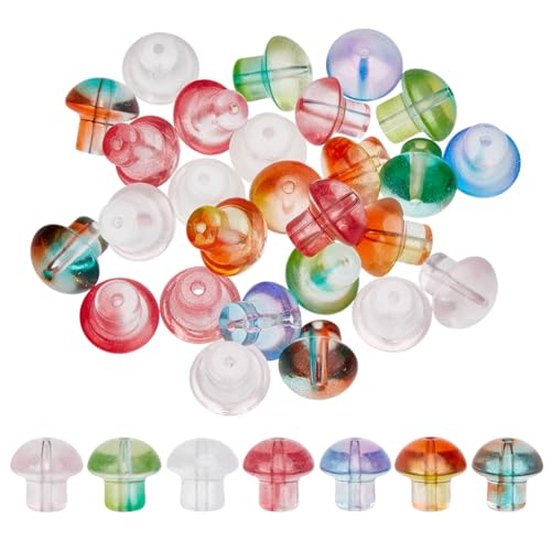 CRAFTYMELODY 105 Stück 7 Farben Glaspilzperlen 13.5x13.5mm Transparente Pilzperlen Charms Mittig Gebohrt Lebensmittelglas Spacer Lose Charms CRAFTYMELODY 105 Stück 7 Farben Glaspilzperlen 13.5x13.5mm Transparente Pilzperlen Charms Mittig Gebohrt Lebensmittelglas Spacer Lose Charms von CRAFTYMELODY