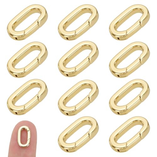 CRAFTYMELODY 12 Stück 18 Karat Gold Federtorring Messing Auslöser Oval Ring Karabiner Schmuckverschluss Schlüsselring Schloss 14x7.5x2mm Für Die Schmuckherstellung CRAFTYMELODY 12 Stück 18 Karat Gold Federtorring Messing Auslöser Oval Ring Karabiner Schmuckverschluss Schlüsselring Schloss 14x7.5x2mm Für Die Schmuckherstellung von CRAFTYMELODY