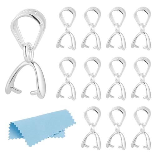 CRAFTYMELODY 12 Stück Klemmverschluss 925 Sterling Silber Schnappverschluss Perlenanhänger Verbinder Baumelnder Charm Schmuckfund Für Die Schmuckherstellung von CRAFTYMELODY
