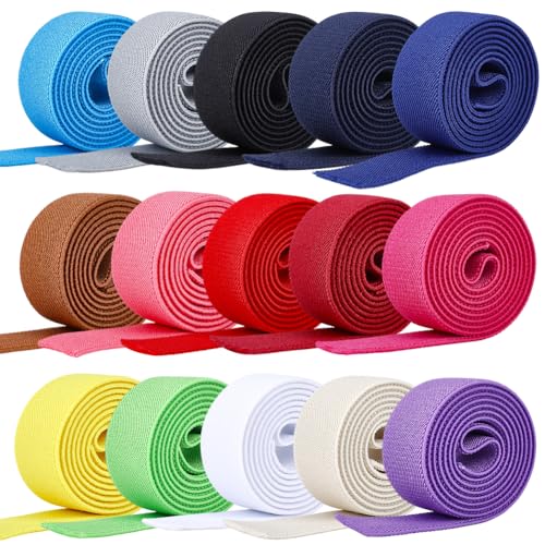 CRAFTYMELODY 15 Stück Elastisches Band 15 Farben Flaches Elastisches Polyesterband Faltbar Weicher Stretchbesatz 25mm Breit Für Kleidungsstücke Zubehör Gurtband CRAFTYMELODY 15 Stück Elastisches Band 15 Farben Flaches Elastisches Polyesterband Faltbar Weicher Stretchbesatz 25mm Breit Für Kleidungsstücke Zubehör Gurtband von CRAFTYMELODY