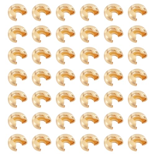 CRAFTYMELODY 150 Stück 18K Vergoldete Crimpperlen Abdeckungen Messing Rondelle Crimpperlen 5.5mm Offene Halbrunde Crimpperlen Knotenabdeckung Kleine Perle CRAFTYMELODY 150 Stück 18K Vergoldete Crimpperlen Abdeckungen Messing Rondelle Crimpperlen 5.5mm Offene Halbrunde Crimpperlen Knotenabdeckung Kleine Perle von CRAFTYMELODY
