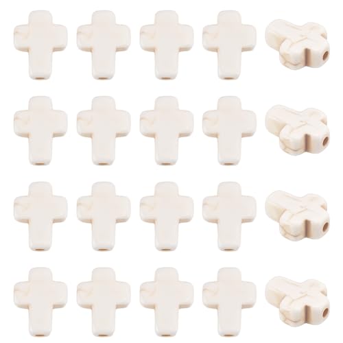 CRAFTYMELODY 150 Stück Kreuzperlen Beige Synthetische Türkisperlen Kreuz Abstandshalterperlen Lose Perlen Bulk Charms Zur Schmuckherstellung CRAFTYMELODY 150 Stück Kreuzperlen Beige Synthetische Türkisperlen Kreuz Abstandshalterperlen Lose Perlen Bulk Charms Zur Schmuckherstellung von CRAFTYMELODY