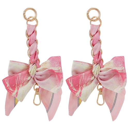 CRAFTYMELODY 2 Stück Taschenverlängerungskette Mit Schleife Band Schleife Geldbörsenkette Riemenverlängerung Ersatz 17cm Schaldekoration Rosa von CRAFTYMELODY