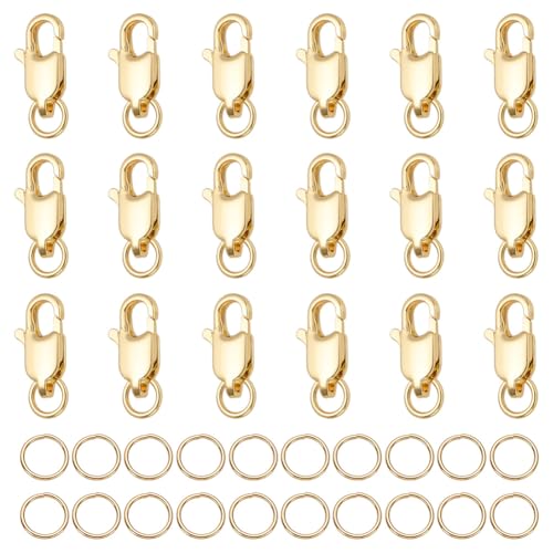 CRAFTYMELODY 20 Stück 18 Karat Gold Karabinerverschluss Messing Karabinerhaken Gold 12x6x3mm Mit 20 Stück 7mm Biegering Für Schmuckherstellung Zubehör CRAFTYMELODY 20 Stück 18 Karat Gold Karabinerverschluss Messing Karabinerhaken Gold 12x6x3mm Mit 20 Stück 7mm Biegering Für Schmuckherstellung Zubehör von CRAFTYMELODY
