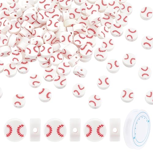 CRAFTYMELODY 200 Stück Baseball Perlen Aus Polymer Ton Sport Lose Abstandsperlen Weiß 9x4mm Mit 4.5 m Elastischer Schnur Für DIY Bastel Und Schmuckherstellungsset CRAFTYMELODY 200 Stück Baseball Perlen Aus Polymer Ton Sport Lose Abstandsperlen Weiß 9x4mm Mit 4.5 m Elastischer Schnur Für DIY Bastel Und Schmuckherstellungsset von CRAFTYMELODY