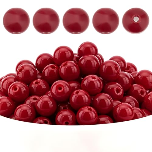 CRAFTYMELODY 200 Stück Handgefertigte Runde Lampwork Perlen Keramik Imitat Perlen Glatte Lose Abstandsperlen 8mm Für Die Schmuckherstellung DIY Handwerk von CRAFTYMELODY
