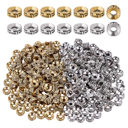 CRAFTYMELODY 300 Stück Tibetische Abstandsperlen Legierung Flache Runde Abstandsperlen 7.5x3mm Antik Silber Goldene Lose Perle Mit Großem Loch Zur Schmuckherstellung CRAFTYMELODY 300 Stück Tibetische Abstandsperlen Legierung Flache Runde Abstandsperlen 7.5x3mm Antik Silber Goldene Lose Perle Mit Großem Loch Zur Schmuckherstellung von CRAFTYMELODY