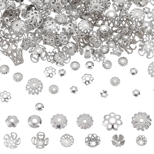 CRAFTYMELODY 360 Stück 12 Stile Eisenperlenkappen Set Klassischn Platin Abstandshalter Perlenkappen Sortimentskit Zubehör Für Die Schmuckherstellung CRAFTYMELODY 360 Stück 12 Stile Eisenperlenkappen Set Klassischn Platin Abstandshalter Perlenkappen Sortimentskit Zubehör Für Die Schmuckherstellung von CRAFTYMELODY