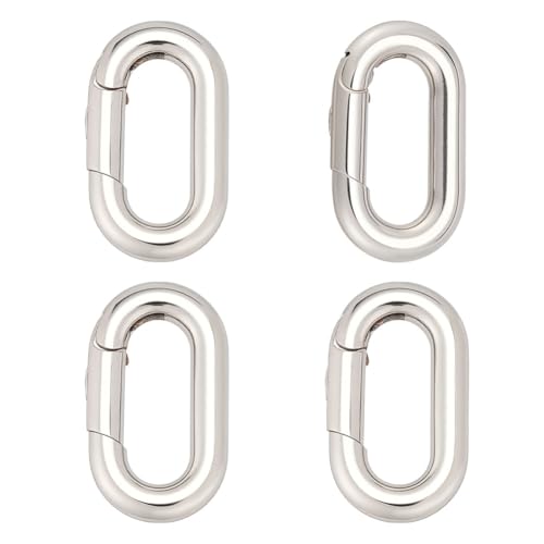 CRAFTYMELODY 4 Stück 304 Edelstahl Federtorringe Ovale Verschlussbeschläge 18x10.5x3mm Metall Karabinerhaken Schnallenverschlüsse CRAFTYMELODY 4 Stück 304 Edelstahl Federtorringe Ovale Verschlussbeschläge 18x10.5x3mm Metall Karabinerhaken Schnallenverschlüsse von CRAFTYMELODY