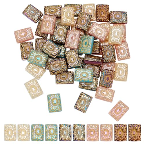CRAFTYMELODY 50 Stück Rechteckige Perlen Gemischte Farben Sonnenförmige Arcylic Perlen 18x13x6.5mm Lose Abstandsperlen Für Die Schmuckherstellung CRAFTYMELODY 50 Stück Rechteckige Perlen Gemischte Farben Sonnenförmige Arcylic Perlen 18x13x6.5mm Lose Abstandsperlen Für Die Schmuckherstellung von CRAFTYMELODY