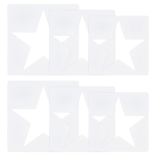 CRAFTYMELODY 6 große Sternschablone 3 verschiedene Größen Wiederverwendbare Sternschablone Ausgehöhlte Kunststoffschablonen Für Die Kunstherstellung Heimdekoration von CRAFTYMELODY
