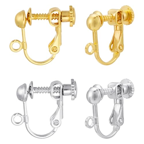 CRAFTYMELODY 60 Stück Ohrclip Konverter 2 Farbiger Messing Ohrclip Mit Schraubverschluss Gold/Silber Ohrclip Beschläge Kein Durchstochenes Ohr CRAFTYMELODY 60 Stück Ohrclip Konverter 2 Farbiger Messing Ohrclip Mit Schraubverschluss Gold/Silber Ohrclip Beschläge Kein Durchstochenes Ohr von CRAFTYMELODY